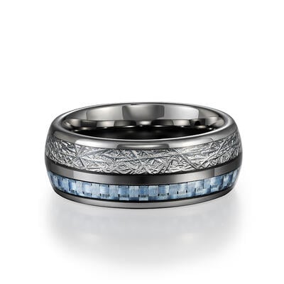 Jeulia Anillo de Tungsteno Clásico Minimalista para Hombres