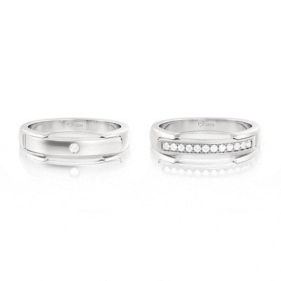 Jeulia Custom Eternal Unity Locket Engraved Couple Rings Set