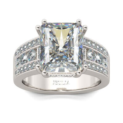Jeulia Radiant Cut Sterling Silver Ring