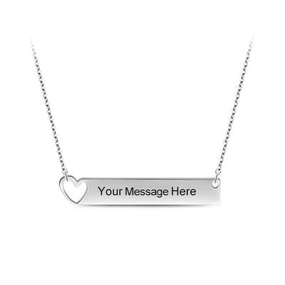 Jeulia "Speak Out Your Mind" Heart Bar Necklace
