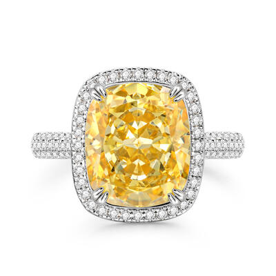 Jeulia Halo Fat Oblong Sterling Silver Ring