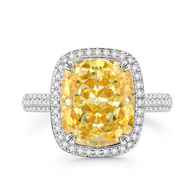 Jeulia Halo Fat Oblong Sterling Silver Ring