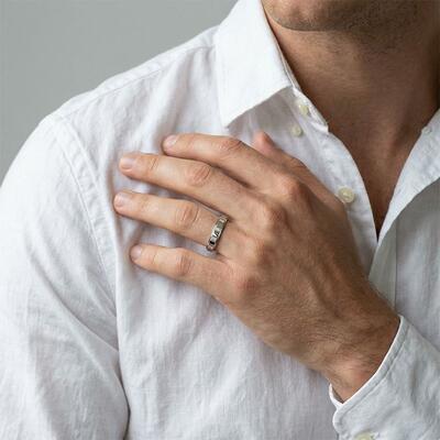 "My Strength" Channel Set Men's Wedding Ring