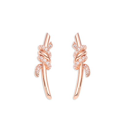 Jeulia Knot Design Sterling Silver Earrings