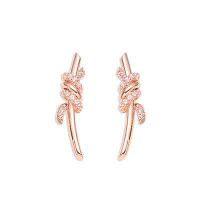 Jeulia Knot Design Sterling Silver Earrings