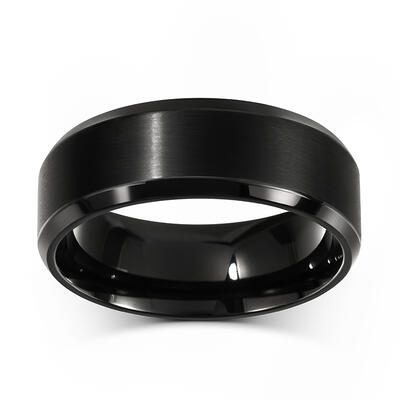 Jeulia Black Titanium Steel Men's Band