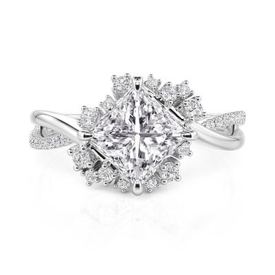 Jeulia Olivetta Twist Princess Cut Engagement Ring