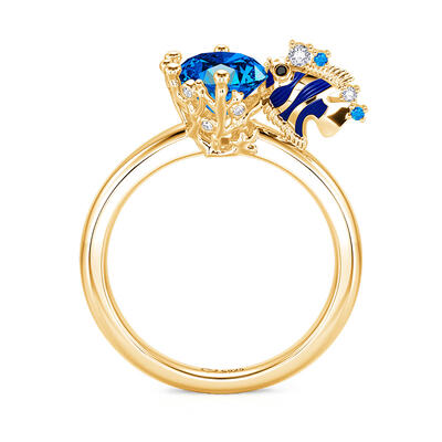 Jeulia Hug Me Ocean Inspired Fish Ring Sterling Silver