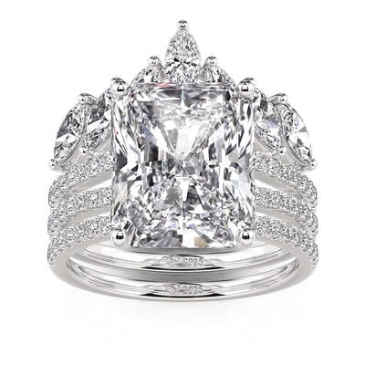 Jeulia Gorgeous Radiant Cut Engagement Ring Set 3PCS