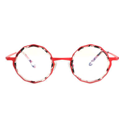 Gaskel Red Round Glasses