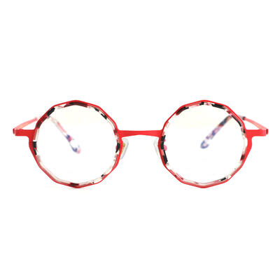 Gaskel Red Round Glasses