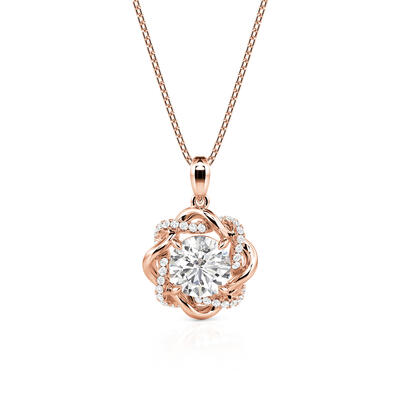 Jeulia Collier Noeud de l'Amour pour Femme en Argent Sterling