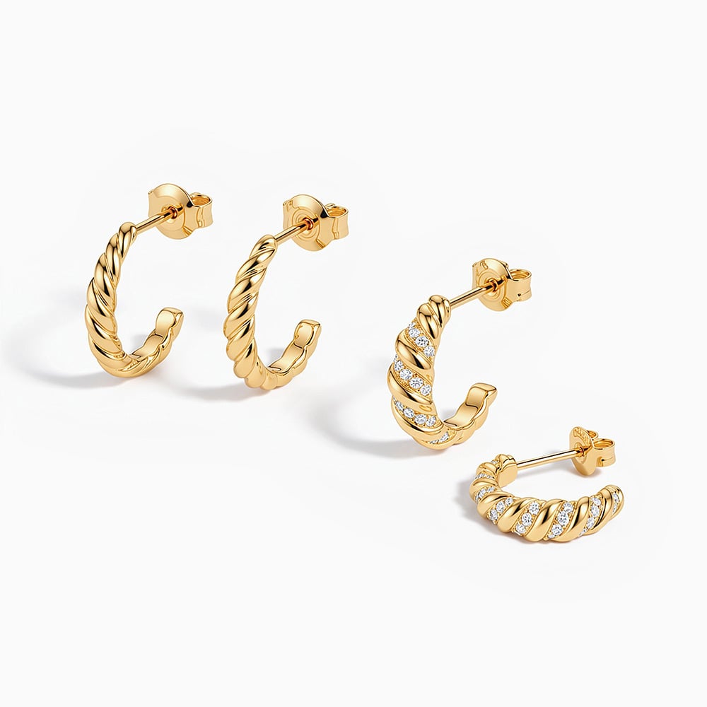 "Solace" Ensemble de boucles d'oreilles à superposer
