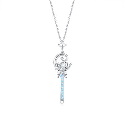 Jeulia "Magic Wand" Personalized Sterling Silver Necklace