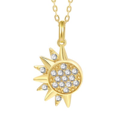 Jeulia Celestial Sun Friendship Necklace Sterling Silver Magnetic
