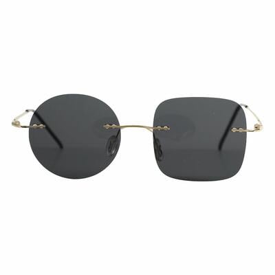 Bright Gold Square Round Sunglasses