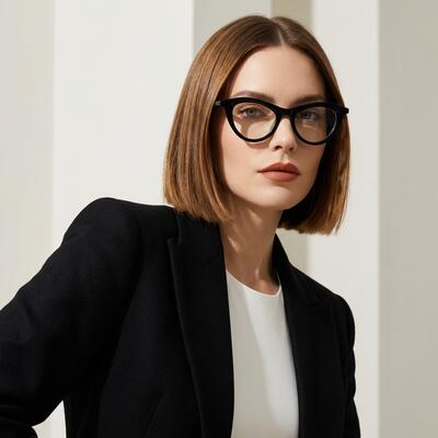 Webste Black Cat Eye Glasses