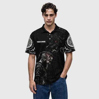 Custom Viking Warrior Darts Polo Shirt - Personalized Team & Player Name