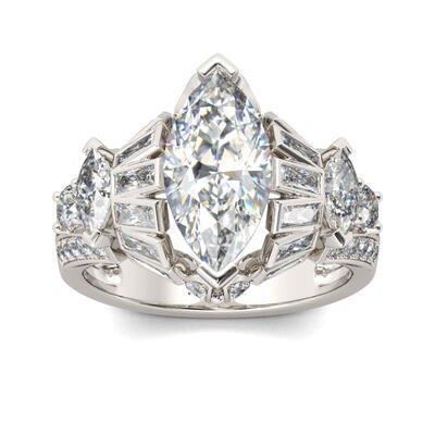 Jeulia Antique Marquise Cut Sterling Silver Ring