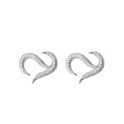 Jeulia Logo Shape Heart Sterling Silver Stud Earrings