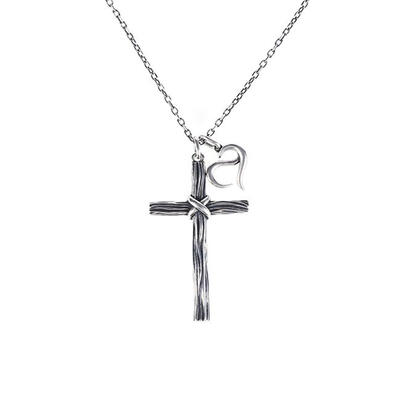 Jeulia Knot Cross Necklace