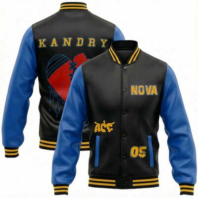 Custom Two Tone Full-Snap Varsity Faux Leather Letterman Jacket Perfect for Retro Street Style