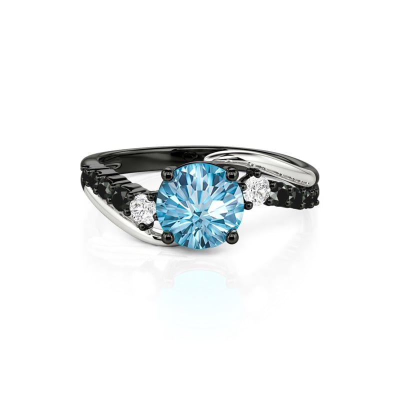 Jeulia Parallel Meet Bypass Firework Cut Topaz Promise Ring