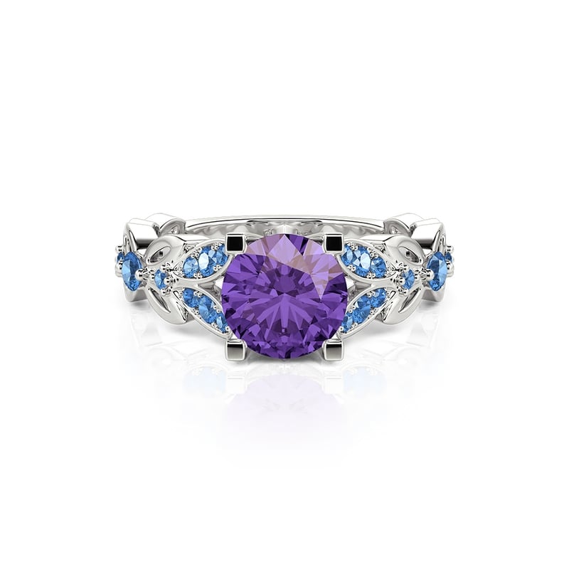 Anillo De Mariposa De Talla Redonda En Plata De Ley