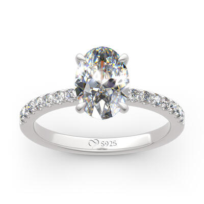 Jeulia Classic Oval Cut Sterling Silver Ring