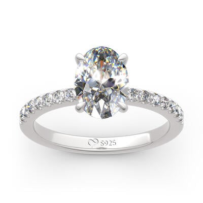 Jeulia Classic Oval Cut Sterling Silver Ring