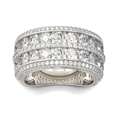 Jeulia Wide Round Cut Sterling Silver Women's Band