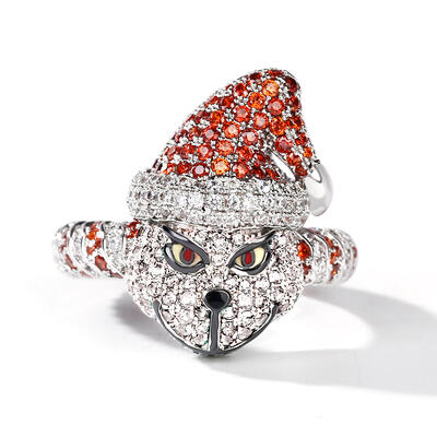 Jeulia Christmas Monster Inspired Sterling Silver Ring