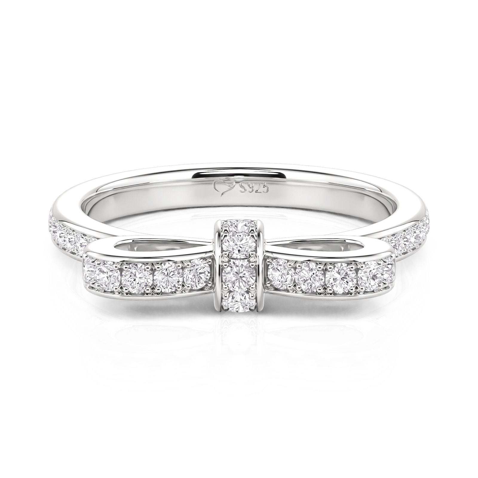 Jeulia Simple Bowknot Sterling Silver Ring