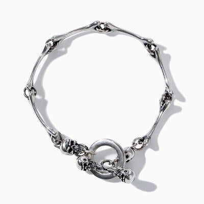 Jeulia "Bones" Skull Sterling Silver Bracelet（170mm）