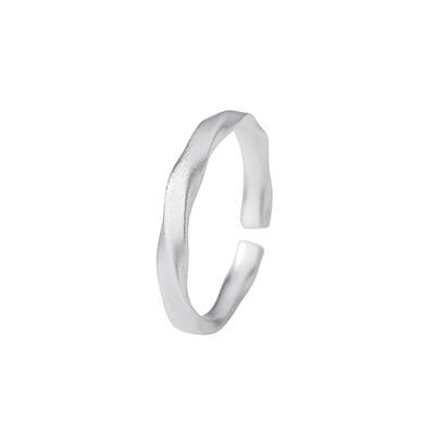 Jeulia Alliance Bague pour femme Ajustable Torsadé Texture mate Argent Sterling