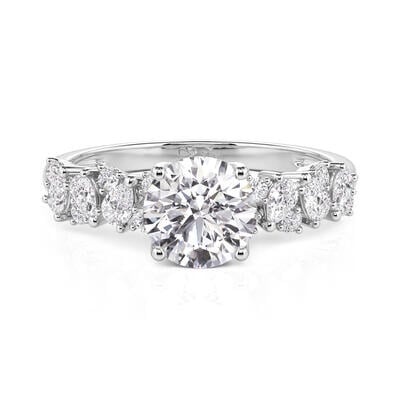 Jeulia Olivetta Classic Round Engagement Ring Sterling Silver