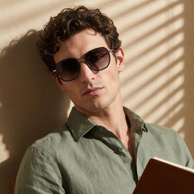 Joshua Schwarze Runde Sonnenbrille