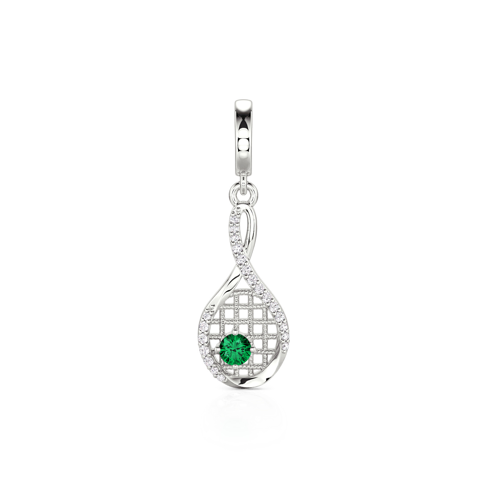 Jeulia Move My Way Custom Birthstone Tennis Racket  Charm