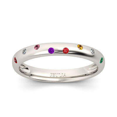 Jeulia Multicolor Round Cut Women's Band