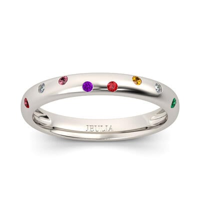 Jeulia Multicolor Round Cut Women's Band