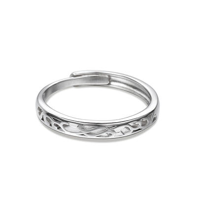 Jeulia "Endless Love" Vine Flower Design Adjustable Sterling Silver Women's Band
