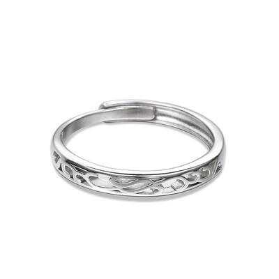 Jeulia "Endless Love" Vine Flower Design Adjustable Sterling Silver Women's Band