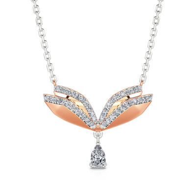 Jeulia Collar con diseño de mariposa de plata de ley