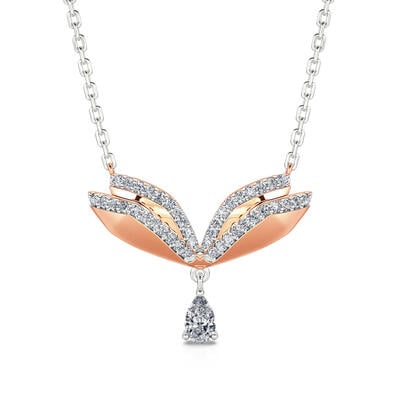 Jeulia "Flying Wings" Butterfly Design Sterling Silver Necklace