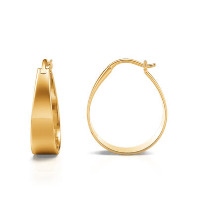 Jeulia Classic Gold Tone Sterling Silver Hoop Earrings