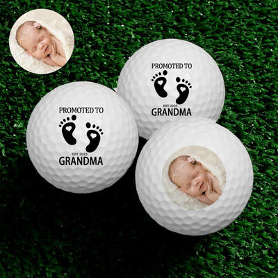 Customized Golf Ball Set of 3 Newborn Announcement Surprise Gift for Grandma