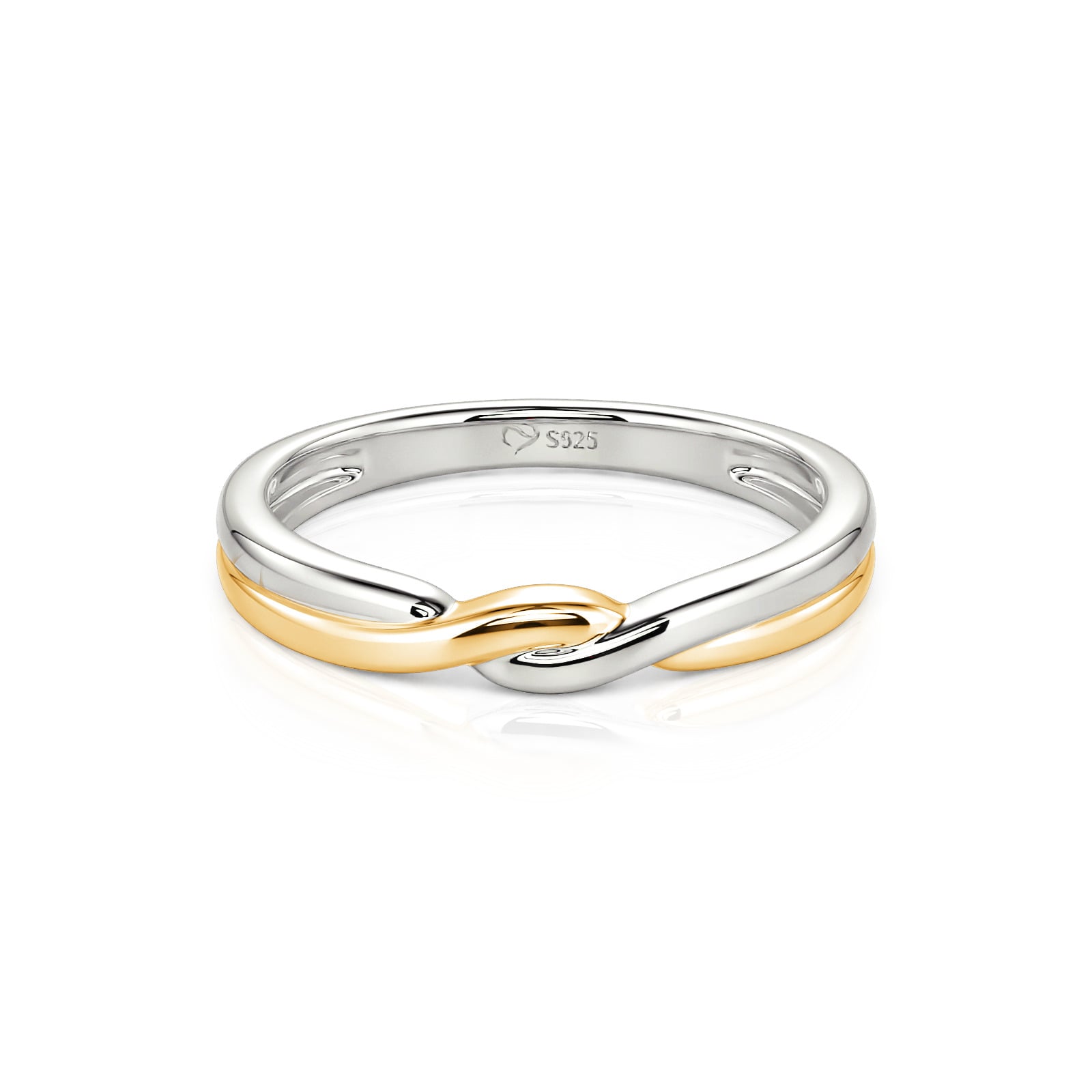 Jeulia Twist Two Tone Plain Wedding Band for Men