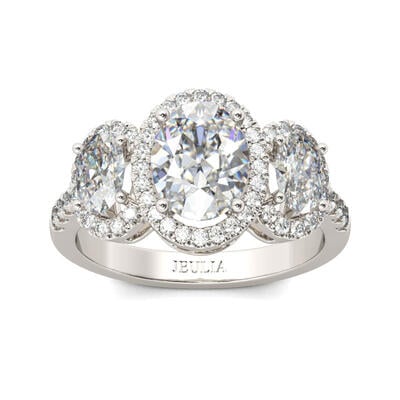 Jeulia Luxurious Oval Cut Sterling Silver Ring