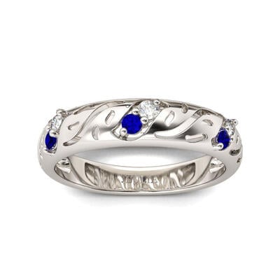 Jeulia Hollow Round Cut Sterling Silver Women's Band