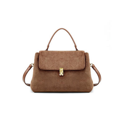 Jeulia Medium Suede Bag Retro Flapover Saddle Handbag